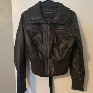 Brown Vegan Leather Jacket